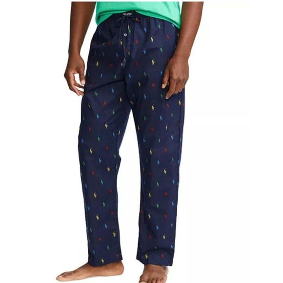 Polo Ralph Lauren Supreme Comfort Pajama Pant Size XL Navy Blue Pony Multi - Picture 1 of 7